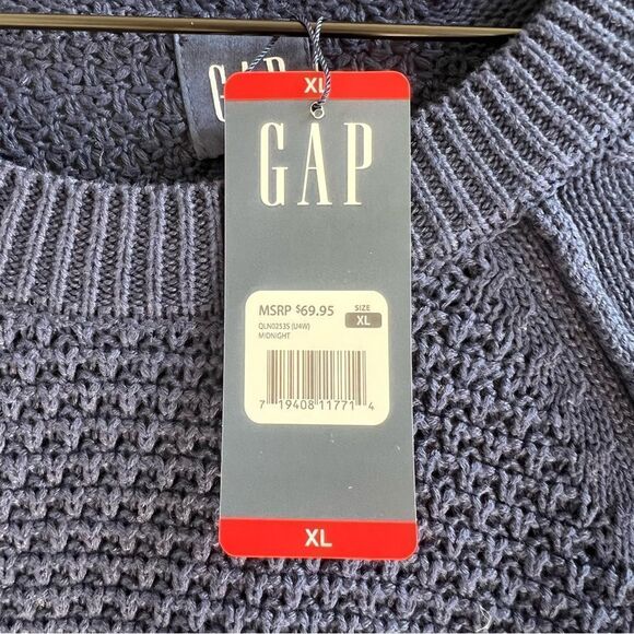 Gap NWT Textured Midnight Navy Crew Neck Sweater Size XL - Picture 7 of 14